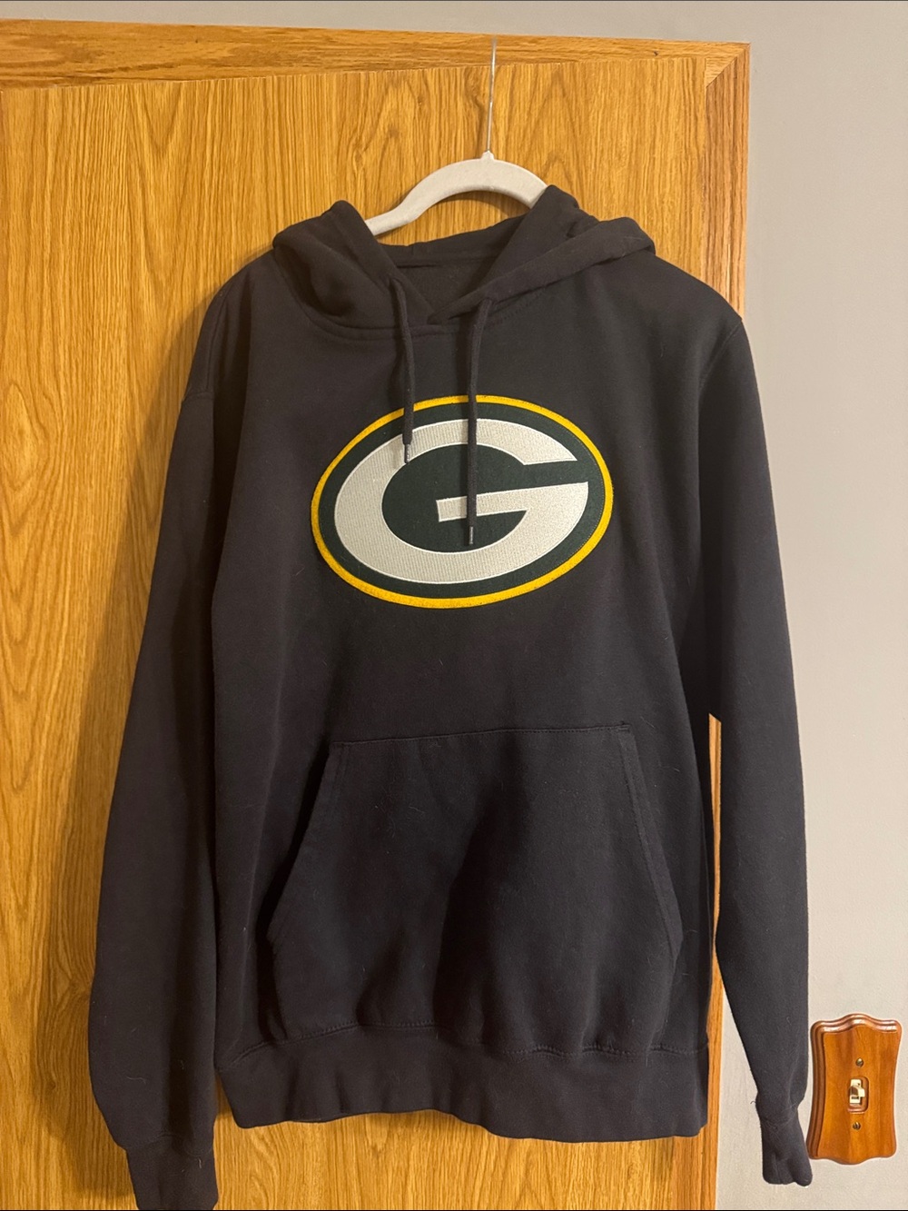 Black Hooded Green Bay Packers Pullover Sweatshirt